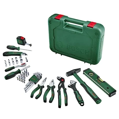 Image de Bosch Home and Garden Set d’outils à main « Advanced » 52 pièces (set de grande qualité pour les bricoleurs passionnés et expérimentés;longévité élevée ; matériaux qualité)