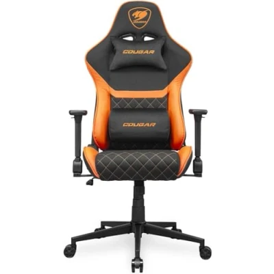Image de COUGAR Armor One V2 F Chaise de Jeu avec Surface en Tissu tissé, accoudoirs Pliables 4D, inclinable à 155, réglage la Hauteur par Piston, Charge jusqu&#039;à 120 kg, Noir et Orange