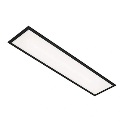 Image de BRILONER Lampe LED, Plafonnier Luminaire Plafonnier, Chambre, Salon, 22 Watt, 2.200 Flux de lumiere, 4.000 Kelvin, blanc noir, 1.000x250x60mm (LxWxH)