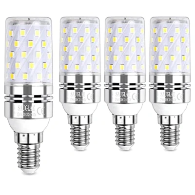 Image de SAUGLAE LED Ampoule à Maïs 12W, 100W Équivalent Ampoules Incandescence, E14 Petites Vis Edison, 6000K Blanc Froid, 1450LM, Pack of 4