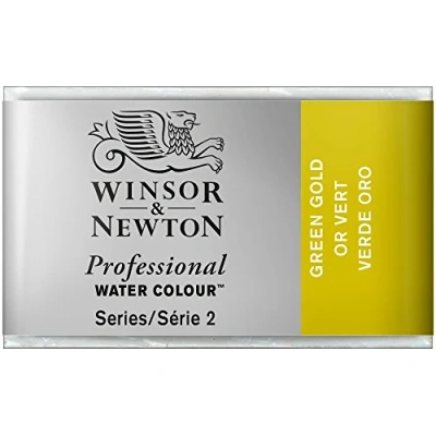 Image de Winsor &amp; Newton Aquarelle Professionnel Peinture Aquarelle, Haute Luminosité, Résistante à la Lumière, Qualité Archive, Godet, Couleur Vert Doré
