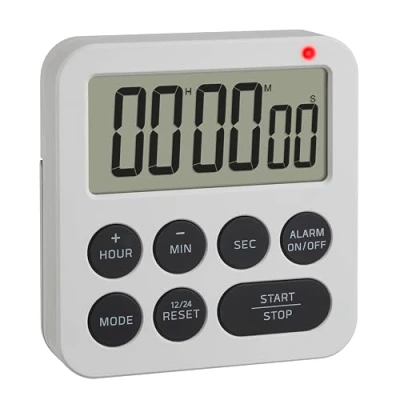 Image de TFA Dostmann Minuteur numérique avec chronomètre 38.2053.02 Alarme (Forte) / Vibration/lumière Clignotante de Cuisine pour Le Sport ou Les examens sourds