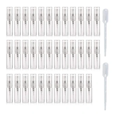 Image de Enslz Lot de 35 mini flacons atomiseurs rechargeables en verre transparent 3 ml pour les fêtes ou voyages