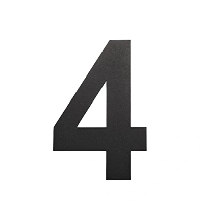 Image de nanlyiau Numero Maison 10in/25.4cm Numéro de Moderne NOIR Acier inoxydable brossé fait solides 304.Aspect flottant(black 10in4)
