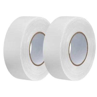 Image de GTSE Ruban adhésif toilé Duct tape Gaffer Blanc 48 mm x 50 m 2 rouleaux résistant,imperméable pour réparer,fixer,assembler,renforcer,étanchéifier