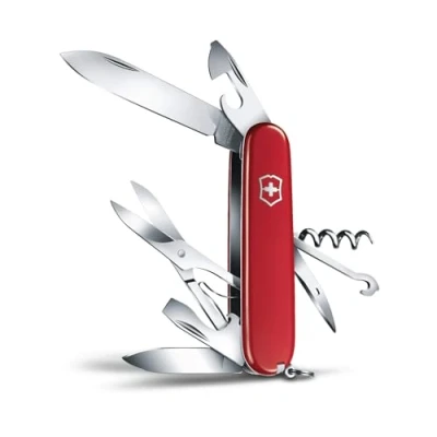Image de VICTORINOX Couteau Suisse Climber, 14 Fonctions, Swiss Made, Outil Multifonction, y c. Ciseaux, Lame, Ouvre Boîtes, Tire Bouchon, Tournevis, Rouge