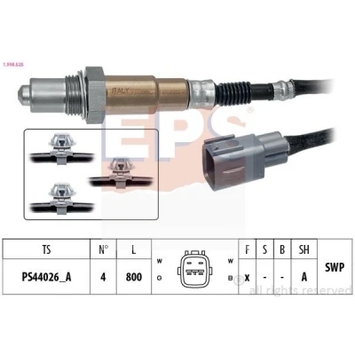 Image de EPS 1.998.525 Sonde lambda avec monture chauffé, planaire, Filetage prégraissé TOYOTA: Yaris II 3/5 portes