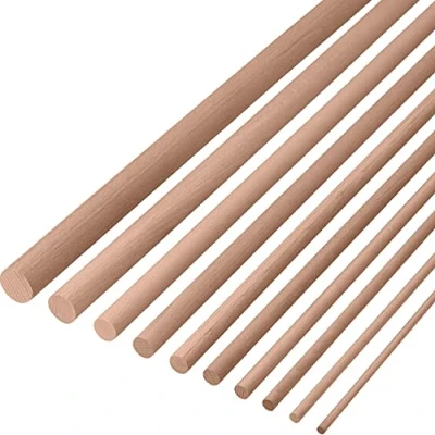 Image de Gedotec Baguette ronde en hêtre Lisse 40 x 1000 mm 5 Pièces Baguettes bois de Pour le bricolage massif les bâtons construction