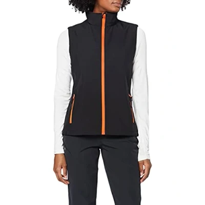 Image de Result R232f Gilet Softshell Imprimable Femme, Noir/Orange, Small/Size 10