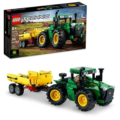 Image de LEGO Technic Tracteur John Deere 9620R 4WD Avec Remorque à Bascule, Jouet de la Ferme Pour Enfants Garçons et Filles 8 Ans Plus, Modèle Collectionner Construire , 42136