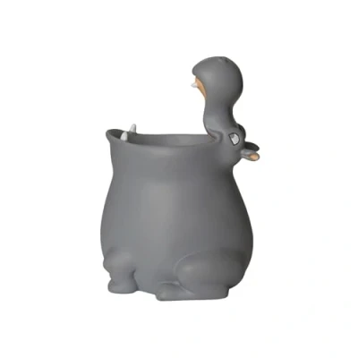 Image de Winkee Gobelet à dents motif hippopotame Porte brosse amusant pour enfants et bébés 10 x 13,5 cm