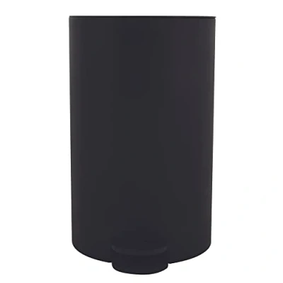 Image de MSV, Poubelle à cosmétiques Modèle Osaki, 3 litres, Couvercle, Pédale pour Toilettes Salles de Bain, Compact, Petit Espace, avec Récipient intérieur Amovible, Noir