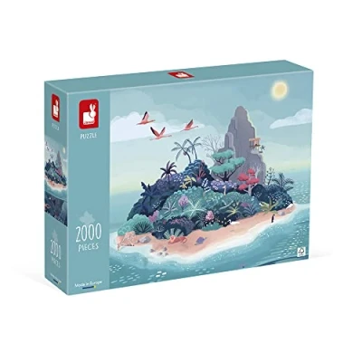 Image de Janod Kidult Puzzel HET Mysterieuze Eiland Puzzle pour enfants, Taille: One Size, Multi coloured