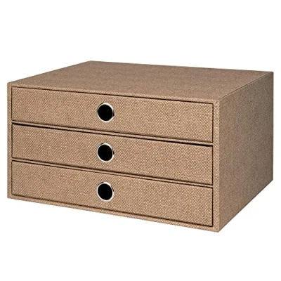 Image de Rössler Papier 1524452603 S.O.H.O. Boîte à 3 tiroirs pour DIN A4, avec trou de poignée, Special Line Hazelnut, 343 x 250 185 mm, 1 pièce