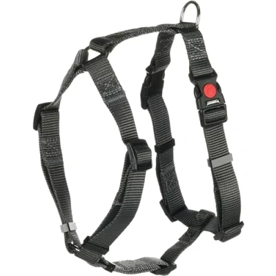Image de Flamingo Harnais pour Chien H Ziggi Gris foncé M 45 à 65cm 20mm Réglable en continu avec Anneau Attacher Une Laisse Boucle clic et Bouton de sécurité
