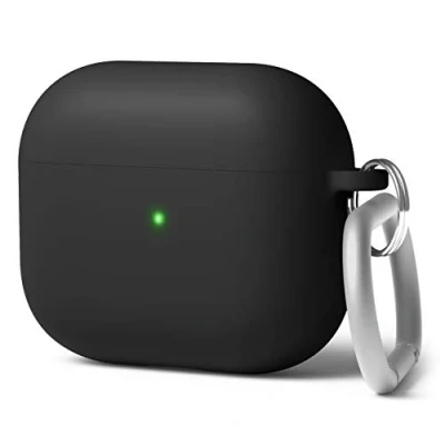 Image de elago Coque Liquide Hybride avec Mousqueton Compatible AirPods 3 Protection de la Structure Triple Couche (Noir)