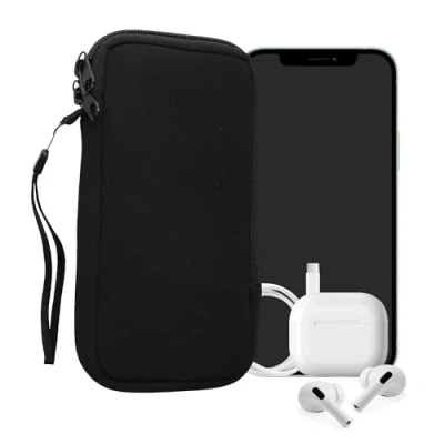Image de kwmobile Housse Universelle Smartphone Pochette de Protection 17,2 x 8,4 cm pour téléphone Portable XL 6,7/6,8&quot; en néoprène Noir