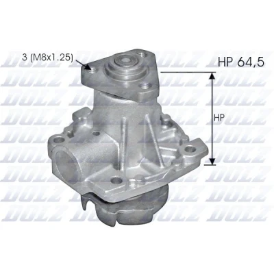 Image de DOLZ S248 Pompe à eau avec éclisse d&#039;arrêt SUZUKI: SWIFT 3, Jimny SUV, Grand Vitara 2 SUBARU: JUSTY 3