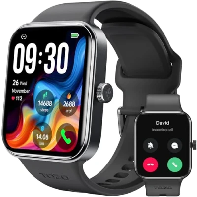 Image de TOZO S4 AcuFit One Smart Watch pour Hommes Femmes, Traceur de Fitness à Cadran Bluetooth Écran Tactile 1,78 Pouce, fréquence Cardiaque et oxygène sanguin, Moniteur Sommeil, étanche IP68