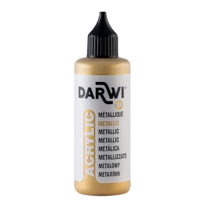 Image de DARWI DA0230080050C Un flacon de Peinture Acrylique Métallique Coloris Or 80 ML ACRYLIC