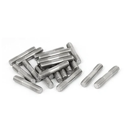 Image de sourcing map Vis Double Filetage 304 Inox Acier Extrémité Fileté Goujon Boulon M6 x 30mm 20Pcs