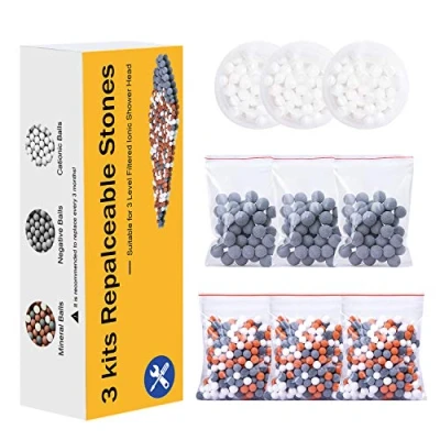 Image de Magichome Lot de 9 boules minérales à ions négatifs pour adoucir l&#039;eau dure, enlever le chlore, les bactéries et autres impuretés