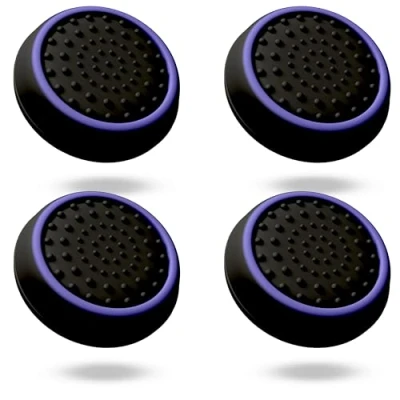 Image de MatoSan® PS4 Xbox PS5 Thumb Stick Ensemble Accessoires Capuchons pour Poignées de Manette One Series X S Switch Pro Controller Attaches Protection Jeu (4 pièces Violet)