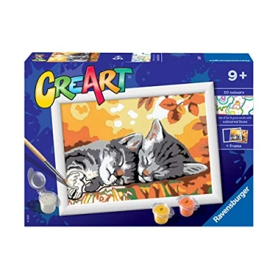 Image de Ravensburger CreArt Chatons en Automne Jeu Créatif pour Enfants Peinture au numéro dès 9 ans 289325 Version allemande