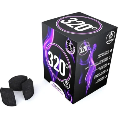 Image de Disques de Charbon noix coco 320º 60 pièces (27 mm) Allumage rapide, à chicha longue durée naturel et inodore pour hookah barbecue brûlage d&#039;encens 1 kg