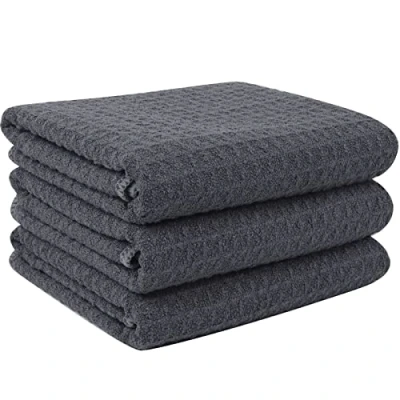 Image de VIVOTE Torchons de Cuisine en Microfibre,Serviettes Cuisine,Chiffon Nettoyage Domestique,Torchon Vaisselle,Doux, résistant et Super Absorbant,Lavable Machine, 3 Pcs,40x56cm,Gris