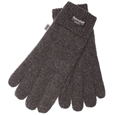 Image de EEM gants tricotés pour femme, laine douce, doublure thermique Thinsulate, anthracite L/XL