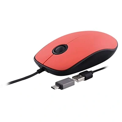 Image de TNB SUNSET Souris filaire USB A et C bleu