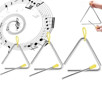 Image de 3 Pièce Triangle Musical, Ensemble d&#039;Instruments Triangulaires, Instrument de Musique Triangulaire, Triangulaire pour Enfants, l&#039;Éducation à la Ancienne et l&#039;Initiation