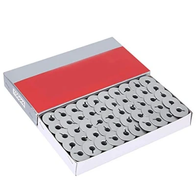 Image de HEEPDD Canette Machine A Coudre,100pcs 55623A Bobine Vide en Aluminium fileté Fendue bobines pour à Coudre Plate Commune Machines industrielles Accessoires