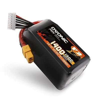 Image de OVONIC Batterie Lipo 6S 1400 mAh 22,2 V 130 C avec prise XT60 pour hélicoptère RC FPV avion quadcopter Hobby Racing
