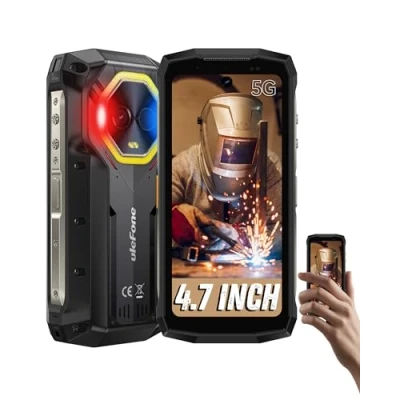 Image de Ulefone Armor Mini 20T Pro 5G Smartphone Incassable Ecran 4.7&#039;&#039; Imagerie Thermique Android 14, 16Go+256Go 50MP+32MP 6200mAh 33W, Feu d&#039;avertissement IP68/IP69K Téléphone Étanche, Dual SIM/NFC/GPS