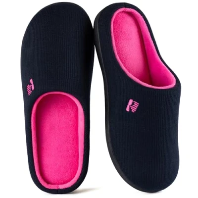 Image de RockDove Chausson Original à Mémoire de Forme Deux Tons pour Femmes, 38/39 EU, Marine Foncé et Fuchsia
