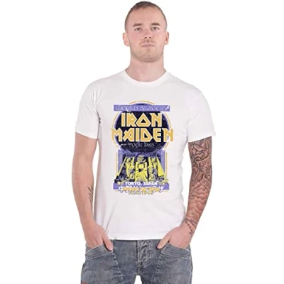 Image de Rockoff Trade Iron Maiden T Shirt Powerslave Japan Flyer Tour 1985 Nouveau Officiel Homme Size S