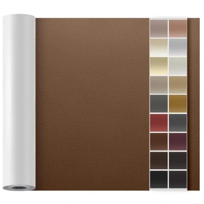 Image de Simili Cuir Autocollant, 10 x 160 cm Patch de réparation en Auto adhésif, Kit pour Sièges D&#039;auto, Canapés, Bateau, Chaises Caramel brun