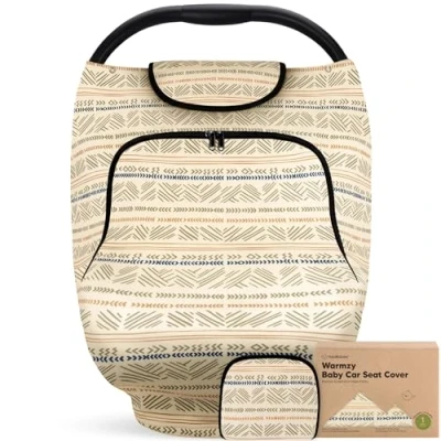 Image de Housse de siège auto pour bébé printemps, l&#039;automne, l&#039;hiver Stretch Fit universel bébé, garçon, fille,housse d&#039;allaitement, douce &amp; respirante (Maya)