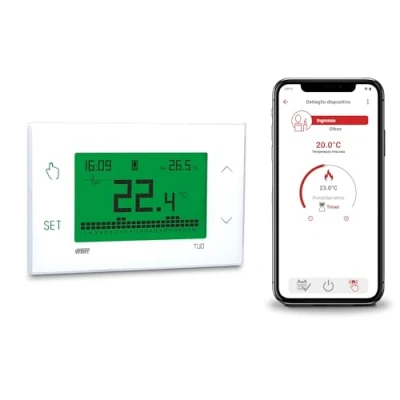 Image de VEMER VE795800 TUO 4G Thermostat Connecté LTE avec SIM incluse, Intelligent APP, Configuration via Bluetooth, Programmation Hebdomadaire pour Chaudière, Alimentation 230V, Blanc