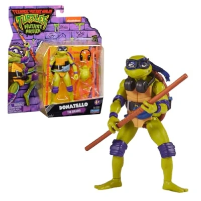Image de Tortues Ninja, Figurine articulée de 12 cm, avec armes, Donatello, Jouet pour enfants dès 4 ans, Giochi Preziosi TU8056