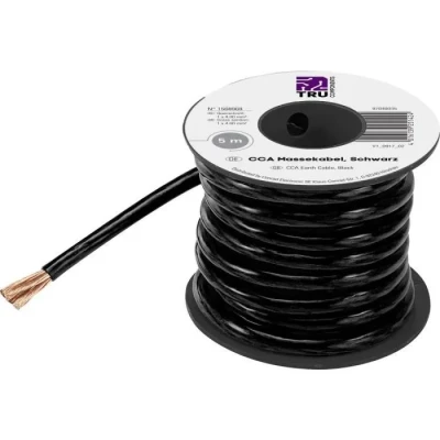 Image de Câble de masse TRU COMPONENTS 93030c473 1568968 1 x 4 mm² noir 5 m