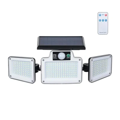 Image de GRIFEMA GD202 Lampes Solaires de Sécurité d&#039;Extérieur avec Détecteur Mouvement, 3 Têtes Réglables, Étanche IP65 pour Cour, Garage, Allée, Noir