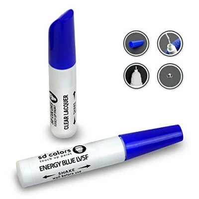 Image de SD COLORS Kit de réparation stylo retouche LV5F 12 ml Bleu énergie Pinceau anti rayures Code couleur (peinture + laque)