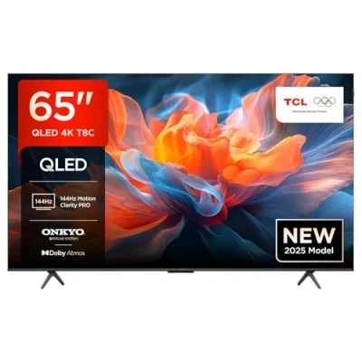 Image de TCL 65T8C 65&quot; QLED 4K HDR Ultra HD TV, Smart TV Powered by Google (Dolby Vision &amp; Atmos, 144Hz Motion Clarity Pro, FreeSync, Onkyo 2.1 Sound, Voice Control)