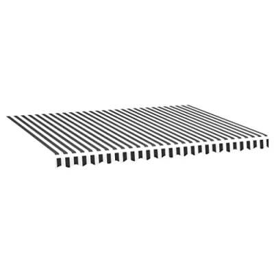 Image de vidaXL Tissu de Remplacement pour Auvent Toile d&#039;Auvent Rechange Store Banne Jardin Terrasse Extérieur Anthracite et Blanc 4x3 m