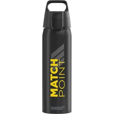 Image de Sigg Gourde Aluminium WMB Pathfinder Match Point Certifiée Neutre En CO2 Convient Aux Boissons Gazeuses Étanche &amp; Légère Sans BPA Bleu Avec Motif 0.75L