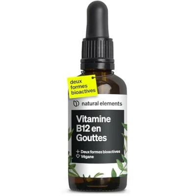 Image de Vitamine B12 en Gouttes 50 ml (900 gouttes) végane, sans alcool 2 formes actives (méthylcobalamine et adénosylcobalamine) soigneusement testé laboratoire Allemagne