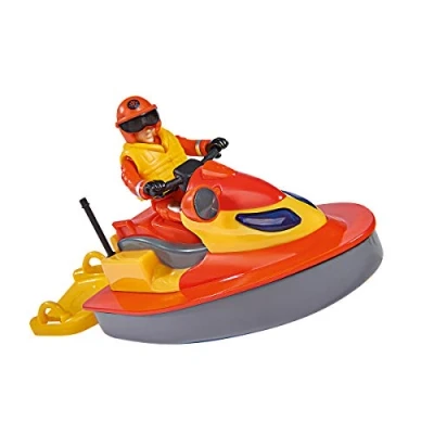 Image de Simba 109251048 Sam le pompier Juno Jet Ski, avec figurine Elvis, assise à rabat, flotte sur l&#039;eau, pour les enfants partir de 3 ans